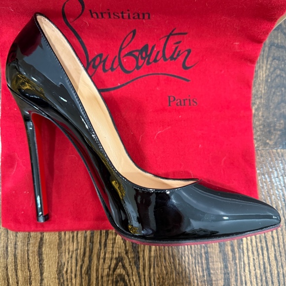 New Christian Louboutin So Kate 120mm Black Patent Leather Size EU 38 US 7.5 - Picture 7 of 17